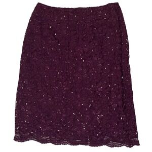 Vintage‎ Fairy Lace Overlay Beaded Skirt Plum Purple Party Cocktail Size 10P